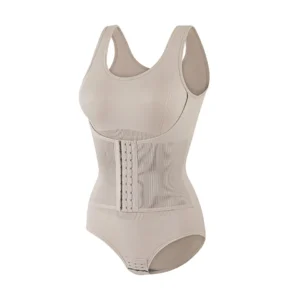 Body avec gaine pour ventre plat beige