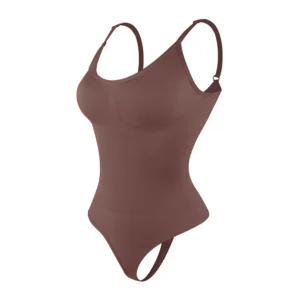 Body gaine ventre plat gris marron