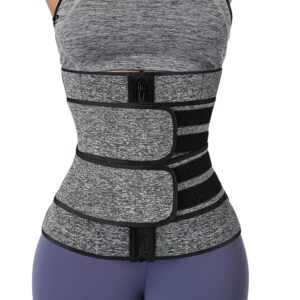 Corset gaine ventre plat gris foncé à zip