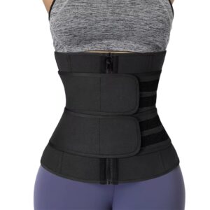 Corset gaine ventre plat noir à zip