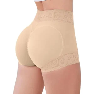 Shorty à dentelle gainant beige