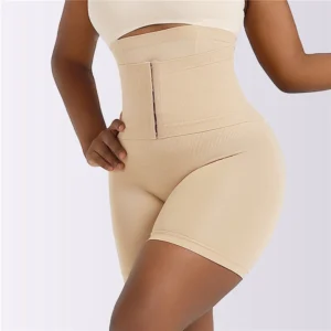 Shorty gaine ventre plat beige taille haute