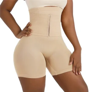 Shorty gaine ventre plat beige taille haute
