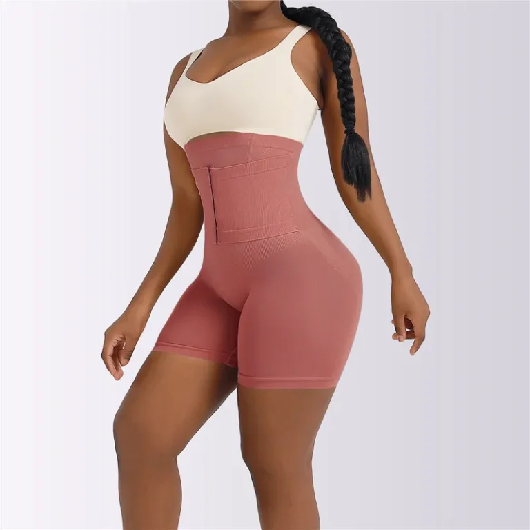 Shorty gaine ventre plat rose foncé taille haute