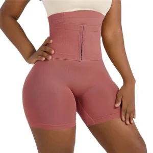 Shorty gaine ventre plat rose foncé taille haute