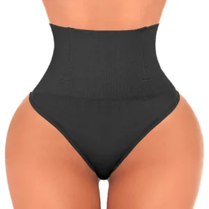 String gaine ventre plat noir