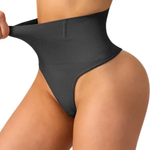String gaine ventre plat noir